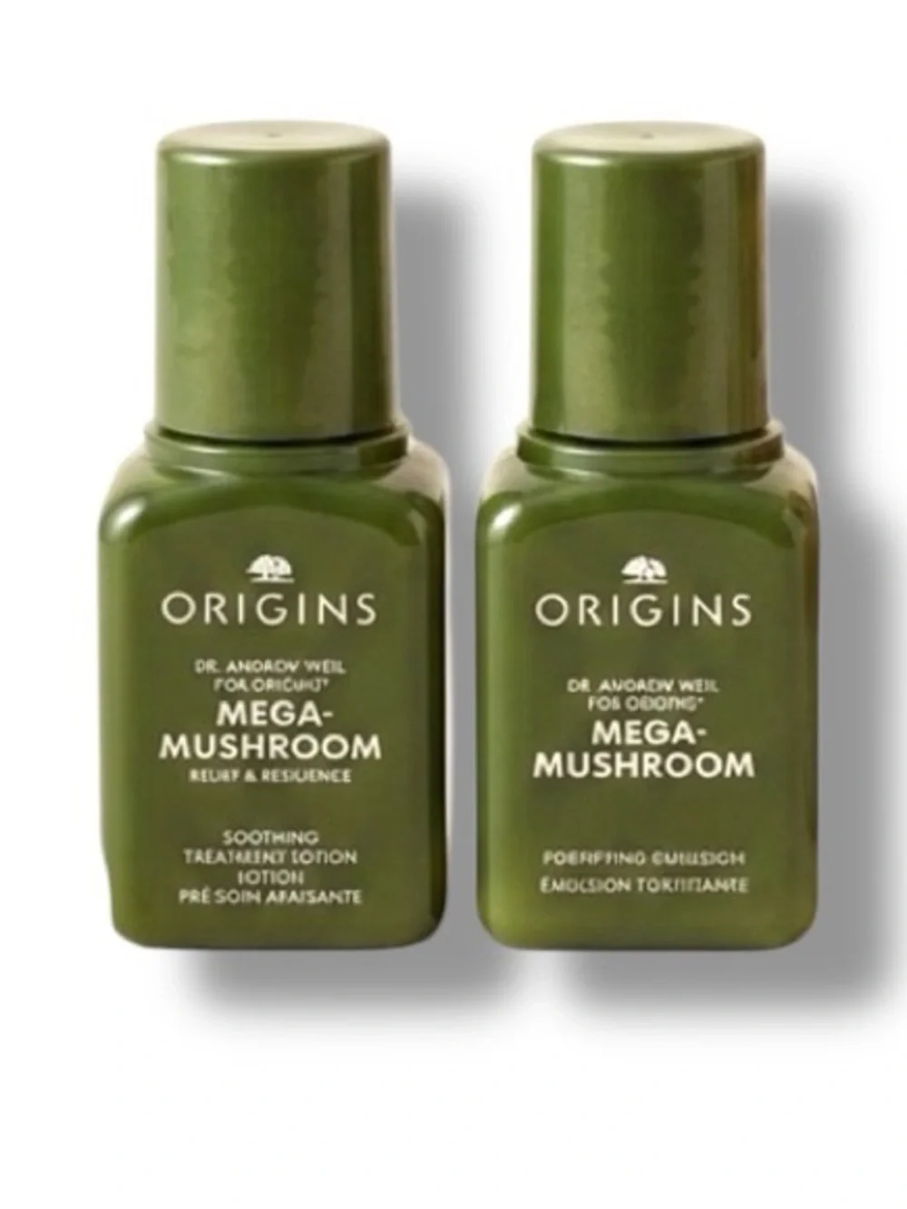 Origins Mega-Mushroom Travel Duos & Cosmetic Bag  NWT
